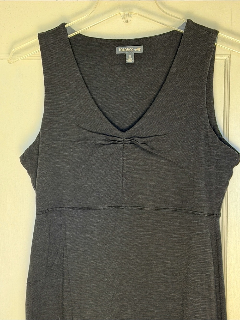 Toad&Co Black Sleeveless V‑Neck Midi Dress with Front Knot - Picture 6 of 6